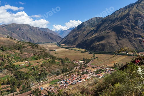 Preview: View Of The Sacred Valley Of The Incas And The River Urubamba From A Roadside Viewpoint In The