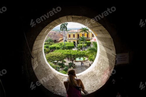 Preview: Granada, Nicaragua - January 20: View Thru One Of The Windows Of The Bell Tower Of The Cathedral Of