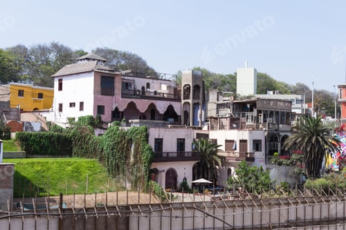 Preview: Barranco, Peru - May 10 : Colorful Homes With Fences And Security Meseaures In The District Of