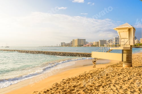Preview: Beautiful Beach And Tropical Sea. Sand And Water Vacation Background.