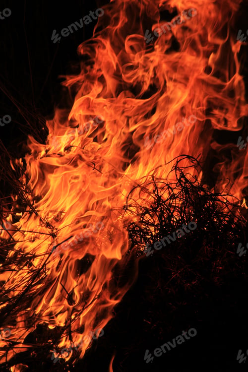 Preview: Flame And Fire Background - Colors Of Burning Heat - Iconic Tool Of Man'S Survival