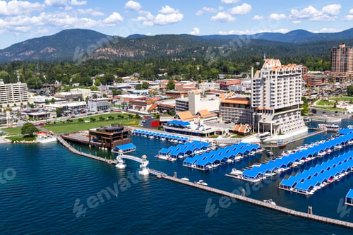 Preview: Coeur D' Alene, Idaho - August 12: Aerial View Of The Coeur D' Alene Resort And Marina. August 12
