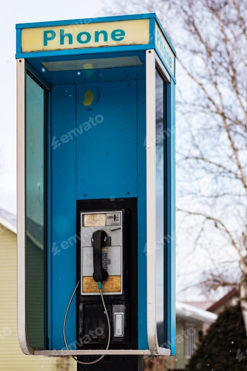 Preview: Old Pay Phone Booth In A Small Rural Town