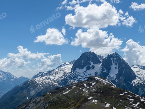 Preview: A View Of The Mont Blanc Massif Shot From The Col Des Posettes Near Chamonix In The French Alps