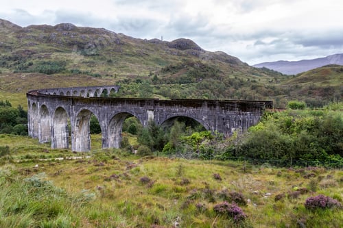 Preview: Beautiful Iconic Scene In The Scottish Highlands With The Glenfinnan Viaduct And The Green Classic