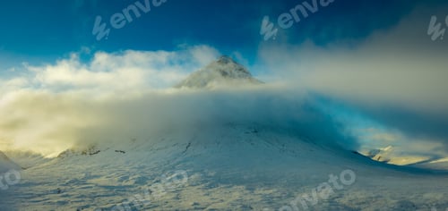 Preview: Aerial View Of Buachaille Etive Mor And Rannoch Moor In Winter In The Argyll Region Of The
