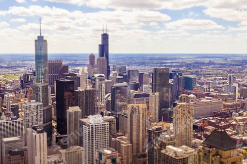 Preview: Top View On Chicago Downtown Office Buildings (Tilt Shift Effect)