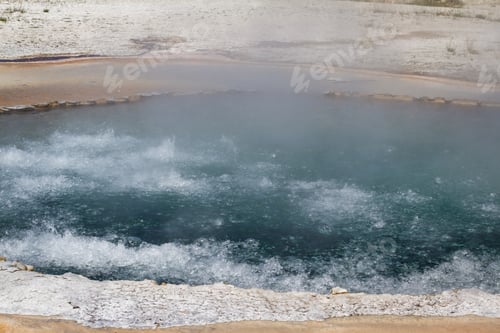 Preview: Active Geyser In Yellowstone National Park Bright Summer Day