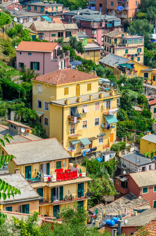 Preview: Monterosso In Cinque Terre, Italy, View At The Town From Mountain Trail