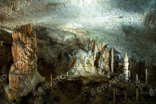 Preview: Stalactites And Stalagmites Underground In Cave System In Postojna