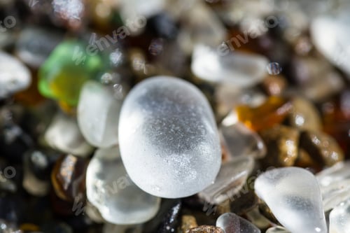 Preview: Macro Of A Colorful Group Of Sea Glass Pieces Under Bright Sunshine