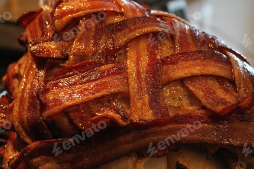 Preview: A Closeup Of A Bacon Wrapped Turkey 4569