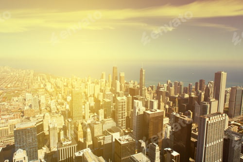 Preview: Chicago Skyline With Blue Sky
