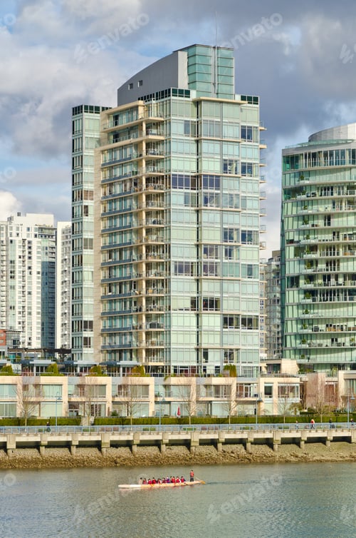 Vista previa: Beautiful View At Sunny Harbor In Downtown Of Vancouver, Canada.