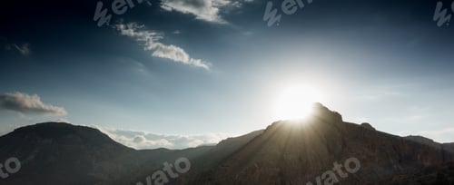 Preview: Panoramic View Of Mountain During Sunset; Crete; Greece
