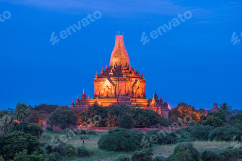 Preview: Nyang-U, Myanmar - View Of Htilominlo Temple, A Famous Buddhist Temple Located In Nyang-U, A City