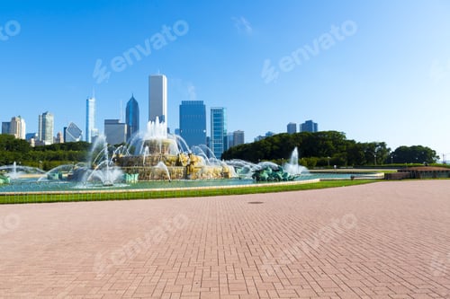 Preview: Fountain In Chicago Downtown
