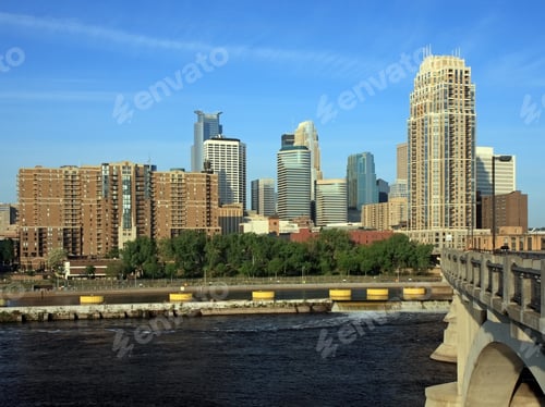 Preview: Downtown Minneapolis And Mississippi View From The Bridge