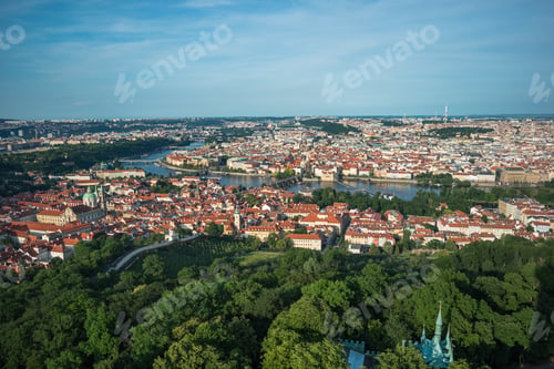 Preview: Beautiful Broad View Of Prague From Petřín Lookout Tower -Prague, Czech Republic