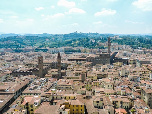 Preview: Beautiful View Of Florence City And Some Of It'S Palaces, Like The Vecchio Palace, From A Viewpoint