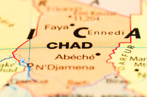 Preview: Close Up Of The Country Of Chad On A World Map