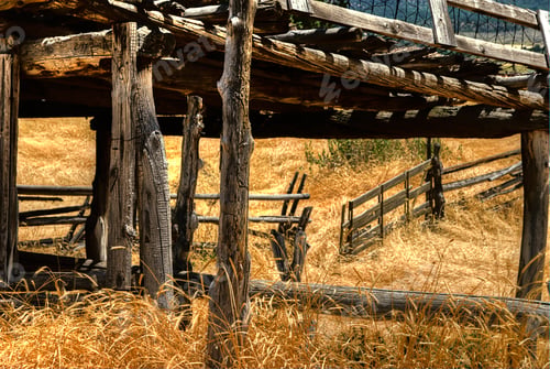 Preview: An Open Corral Gate On A Southwestern Ranch, This Is An Hdr Image