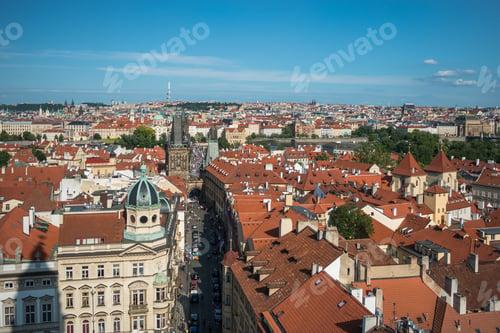 Preview: Broad View Of Prague During The Afternoon From A Viewpoint At St. Nicholas Church - Prague, Czech