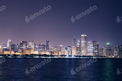 Preview: Night View On Chicago Skyline