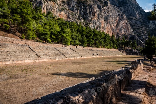 Preview: Stadium At The Archaeological Site Of Ancient Delphi, Greece. Horizontal