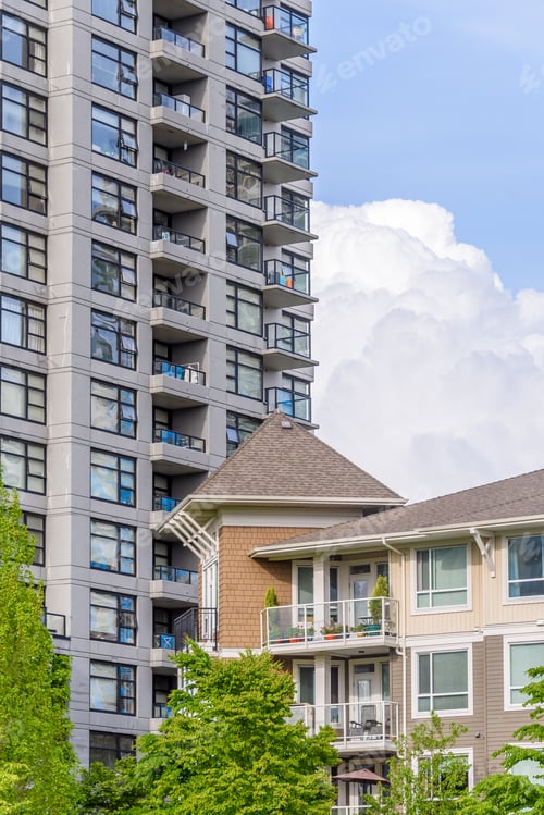 Preview: Modern Apartment Buildings In Richmond, British Columbia, Canada.