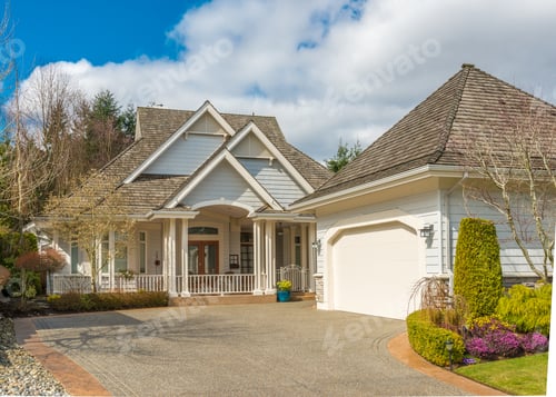 Preview: Luxury House In Vancouver, Canada Against Blue Sky