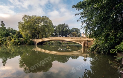Preview: The Bow Bridge Is A Cast Iron Bridge Located In Central Park, New York City, Crossing Over The Lake