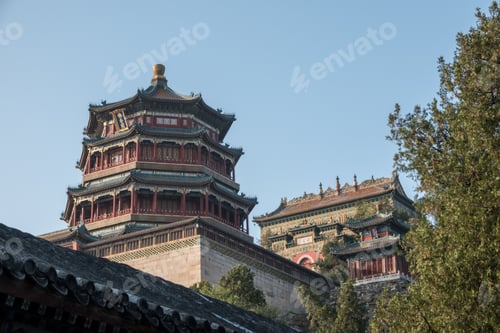 Preview: Detail Of Roof Carving At The Emperor Summer Palace In Beijing, China