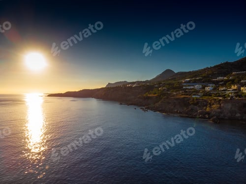 Preview: Scenic View Of Sea And Mountain During Sunset, Crete, Greece