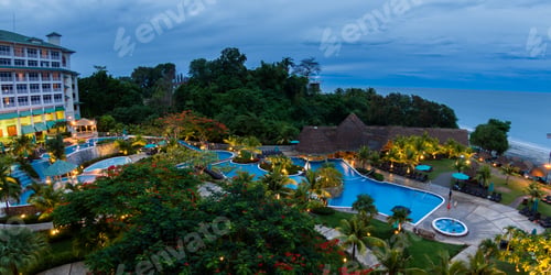 Preview: Santa Clara, Panama- June 14: Beautiful View Of The Sheraton Bijao At Twilight. June 14 2016, Santa