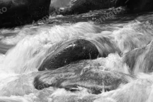 Preview: Cascading Water In Black And White