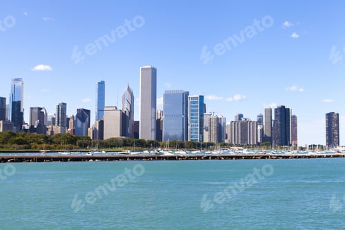 Preview: Downtown Chicago With Blue Sky