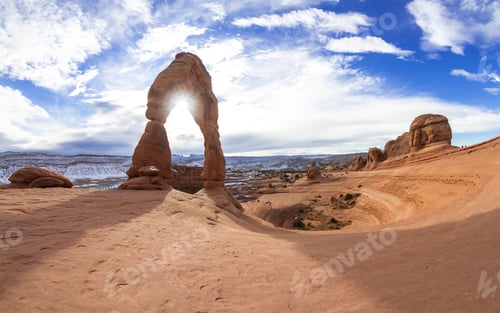 Preview: Wide Angle Perspective Of The Area Of Delicate Arch N Arches National Park