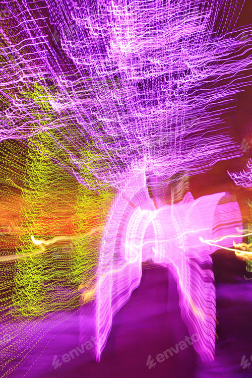 Preview: Christmas Season Night Lights - Abstract Art And Background Beauty Of Wonder - Gateway Portal To