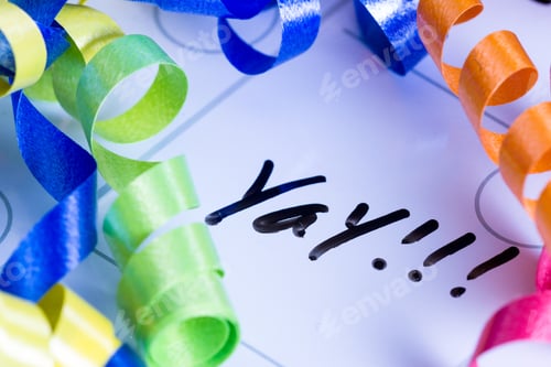 Preview: Concept Image For Celebrating Life Using A Dry Erase Calendar And Curly Ribbon