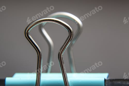 Preview: Green Metallic Clip Macro Detail, For Papers.