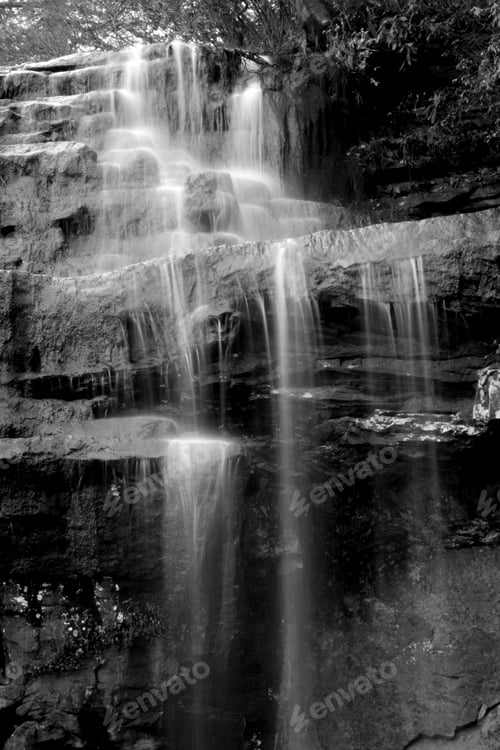 Preview: Fall Creek Falls In Black And White