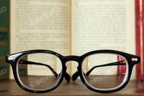 Preview: Reading Glasses Placed on a Wood Table
