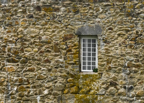 Preview: Scenic Background Of A Window In The Stone Wall Of The William Henry Fort In New Harbor, Maine. It