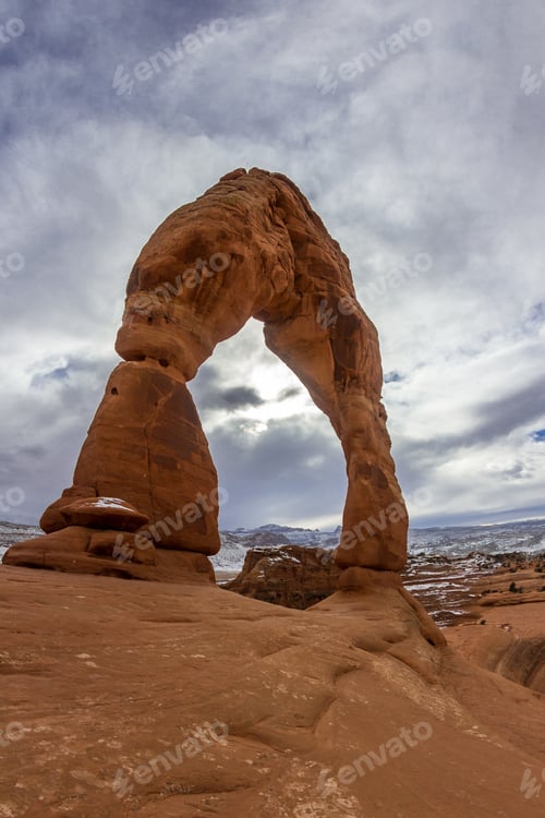 Preview: Delicate Arch In The Winter With Out The Crowds And Soft Light From The Sun Being Defused By Clouds