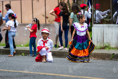 Preview: Tilaran, Costa Rica - September 15 : Young Children Celebrating Independence Day In Costa Rica With