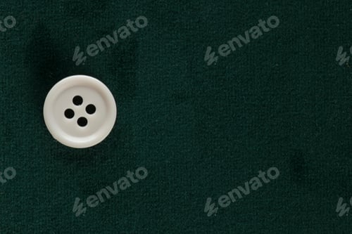 Preview: Clothes Sewing Button On A Green Fabric Swatch Background