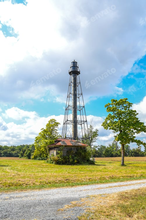 Preview: A Landscape Of The Liston Rear Range Lighthouse In Delaware With The Surrounding Area From The Dirt