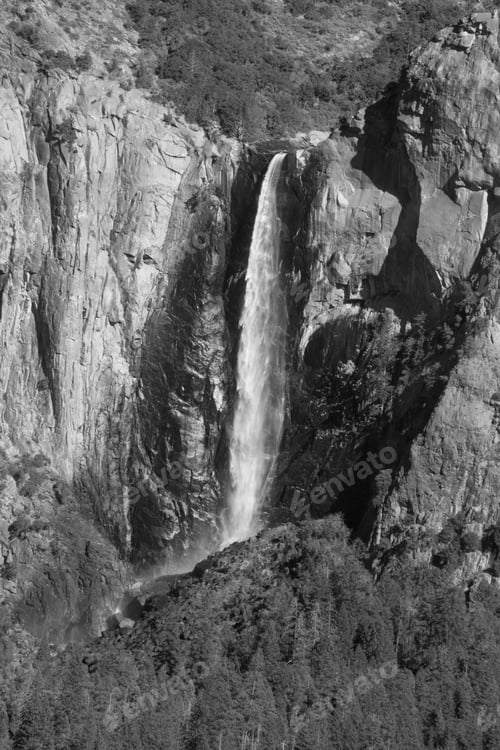 Preview: Bridal Veil Falls In Black And White