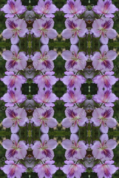 Preview: An Abstract Of Orchid Tree With Pink And Purple Flowers 9341